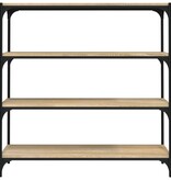 VidaXL Boekenkast 100x33x100 cm bewerkt hout en staal sonoma eiken