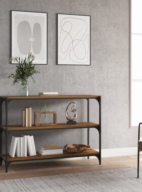 VidaXL Boekenkast 100x33x70,5 cm bewerkt hout en staal gerookt eiken