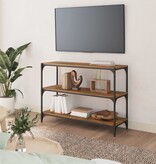 VidaXL Boekenkast 100x33x70,5 cm bewerkt hout en staal gerookt eiken