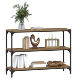 VidaXL Boekenkast 100x33x70,5 cm bewerkt hout en staal gerookt eiken