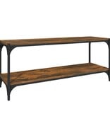 VidaXL Tv-meubel 100x33x41 cm bewerkt hout en staal gerookt eikenkleur
