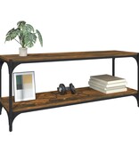 VidaXL Tv-meubel 100x33x41 cm bewerkt hout en staal gerookt eikenkleur
