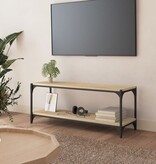 VidaXL Tv-meubel 100x33x41 cm bewerkt hout en staal sonoma eikenkleur