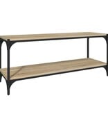 VidaXL Tv-meubel 100x33x41 cm bewerkt hout en staal sonoma eikenkleur