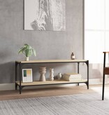 VidaXL Tv-meubel 100x33x41 cm bewerkt hout en staal sonoma eikenkleur
