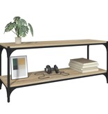 VidaXL Tv-meubel 100x33x41 cm bewerkt hout en staal sonoma eikenkleur