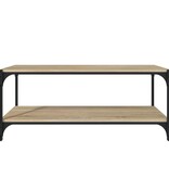 VidaXL Tv-meubel 100x33x41 cm bewerkt hout en staal sonoma eikenkleur