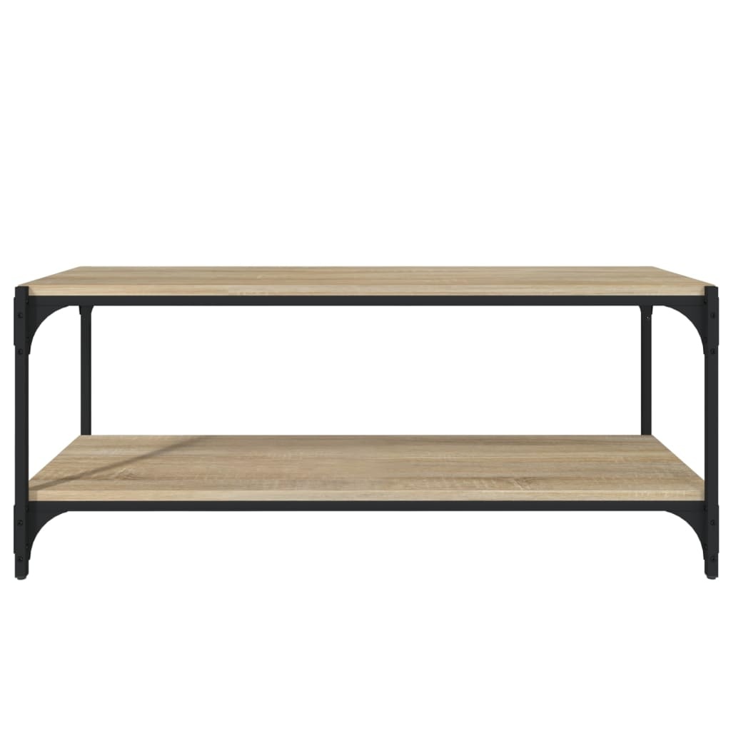 VidaXL Tv-meubel 100x33x41 cm bewerkt hout en staal sonoma eikenkleur