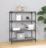 VidaXL Boekenkast 80x33x100 cm hout en staal grijs sonoma eikenkleur
