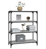 VidaXL Boekenkast 80x33x100 cm hout en staal grijs sonoma eikenkleur