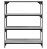VidaXL Boekenkast 80x33x100 cm hout en staal grijs sonoma eikenkleur