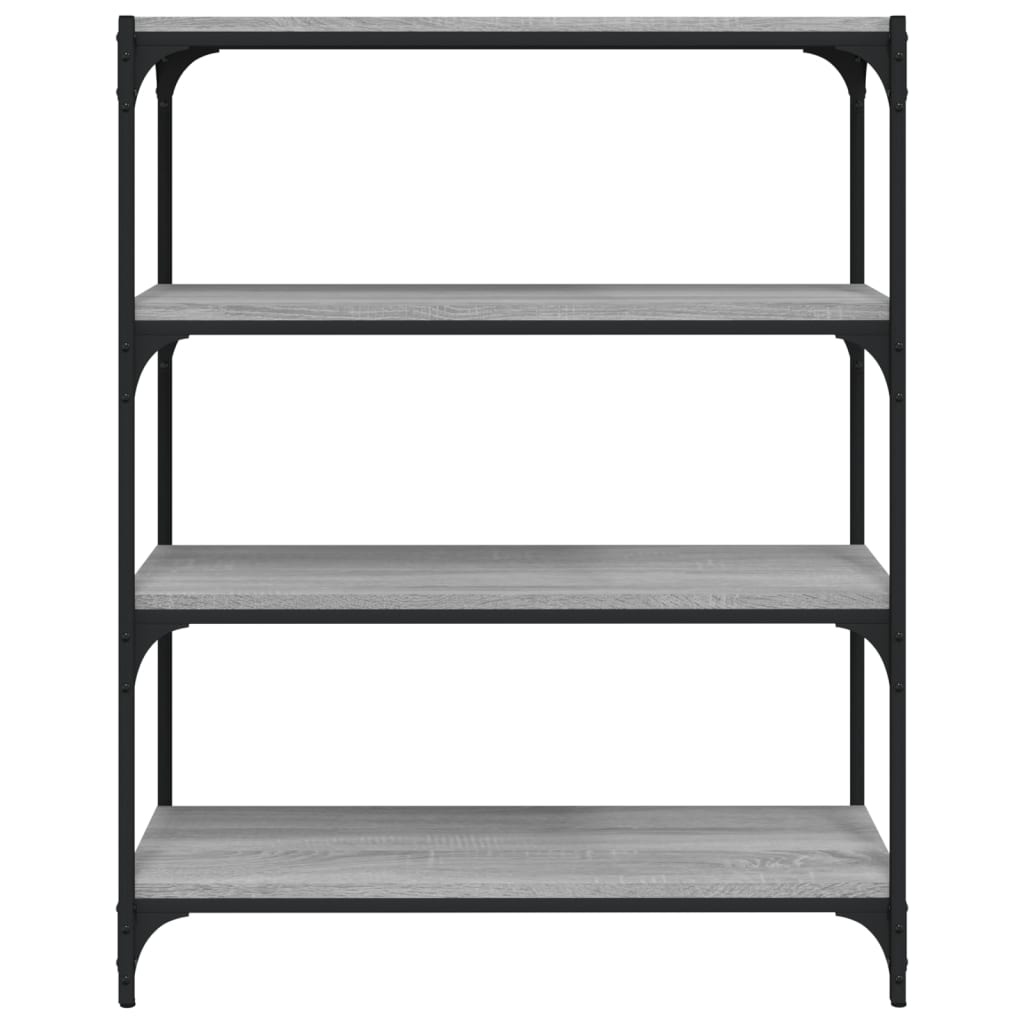 VidaXL Boekenkast 80x33x100 cm hout en staal grijs sonoma eikenkleur