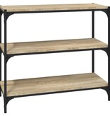 VidaXL Boekenkast 80x33x70,5 cm hout en staal sonoma eikenkleur