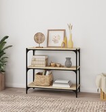 VidaXL Boekenkast 80x33x70,5 cm hout en staal sonoma eikenkleur