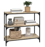 VidaXL Boekenkast 80x33x70,5 cm hout en staal sonoma eikenkleur