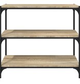 VidaXL Boekenkast 80x33x70,5 cm hout en staal sonoma eikenkleur
