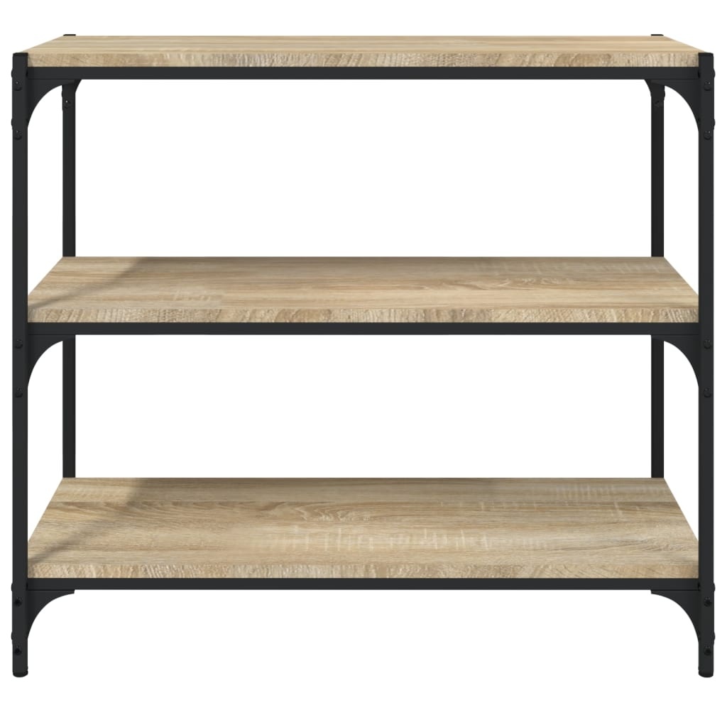 VidaXL Boekenkast 80x33x70,5 cm hout en staal sonoma eikenkleur