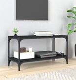 VidaXL Tv-meubel 80x33x41 cm bewerkt hout en staal zwart