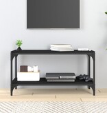VidaXL Tv-meubel 80x33x41 cm bewerkt hout en staal zwart