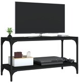 VidaXL Tv-meubel 80x33x41 cm bewerkt hout en staal zwart