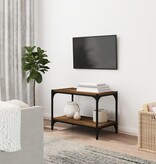 VidaXL Tv-meubel 60x33x41 cm bewerkt hout en staal bruin eikenkleur