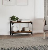 VidaXL Tv-meubel 60x33x41 cm bewerkt hout en staal bruin eikenkleur