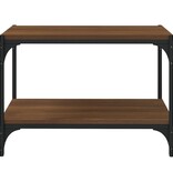 VidaXL Tv-meubel 60x33x41 cm bewerkt hout en staal bruin eikenkleur