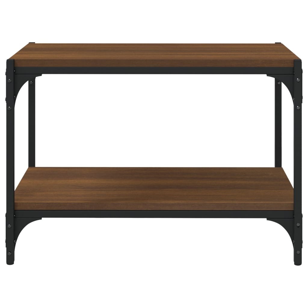 VidaXL Tv-meubel 60x33x41 cm bewerkt hout en staal bruin eikenkleur