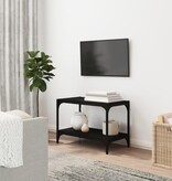 VidaXL Tv-meubel 60x33x41 cm bewerkt hout en staal zwart