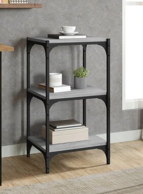 VidaXL Boekenkast 40x33x70,5 cm hout en staal grijs sonoma eikenkleur