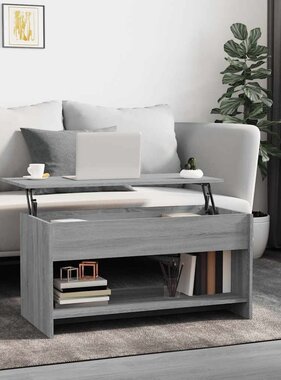 VidaXL Salontafel 102x50x52,5 cm bewerkt hout grijs sonoma eikenkleur