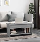 VidaXL Salontafel 102x50x52,5 cm bewerkt hout grijs sonoma eikenkleur