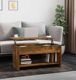 VidaXL Salontafel 102x50x52,5 cm bewerkt hout gerookt eikenkleurig