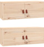VidaXL Wandkasten 2 st 80x30x30 cm massief grenenhout