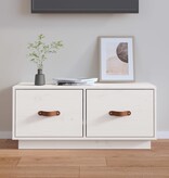 VidaXL Tv-meubel 80x34x35 cm massief grenenhout wit
