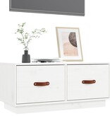 VidaXL Tv-meubel 80x34x35 cm massief grenenhout wit