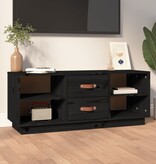 VidaXL Tv-meubel 100x34x40 cm massief grenenhout zwart