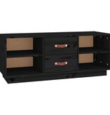VidaXL Tv-meubel 100x34x40 cm massief grenenhout zwart