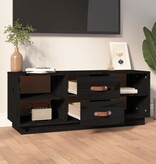 VidaXL Tv-meubel 100x34x40 cm massief grenenhout zwart