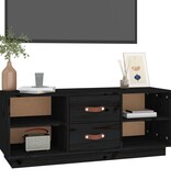 VidaXL Tv-meubel 100x34x40 cm massief grenenhout zwart