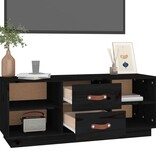 VidaXL Tv-meubel 100x34x40 cm massief grenenhout zwart