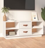 VidaXL Tv-meubel 100x34x40 cm massief grenenhout wit