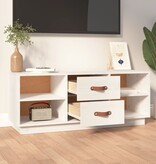 VidaXL Tv-meubel 100x34x40 cm massief grenenhout wit