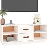 VidaXL Tv-meubel 100x34x40 cm massief grenenhout wit