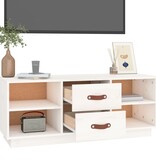 VidaXL Tv-meubel 100x34x40 cm massief grenenhout wit