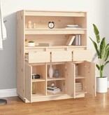 VidaXL Hoge kast 89x40x116,5 cm massief grenenhout