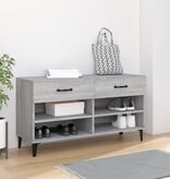 VidaXL Schoenenkast 102x35x55 cm bewerkt hout grijs sonoma eikenkleur
