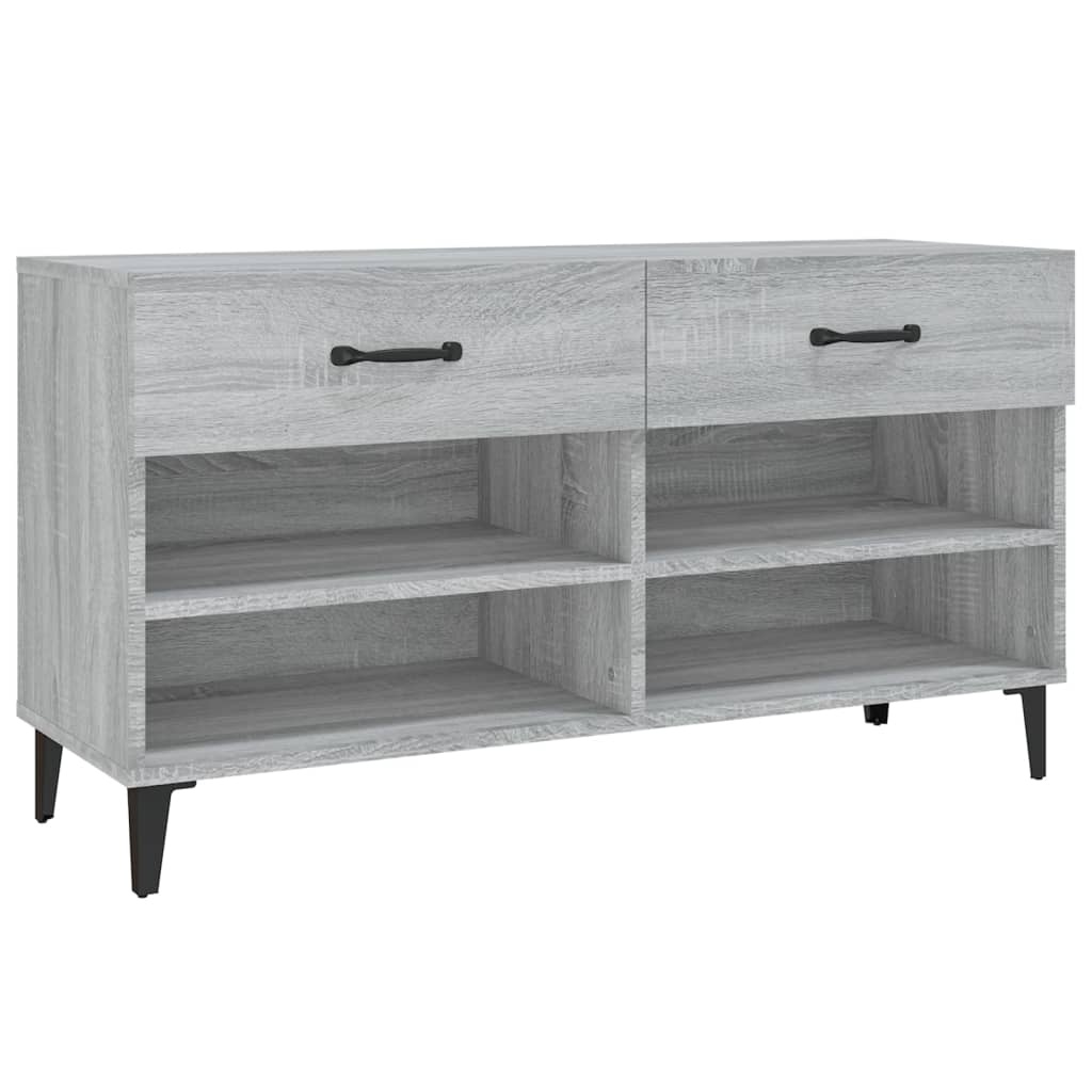 VidaXL Schoenenkast 102x35x55 cm bewerkt hout grijs sonoma eikenkleur