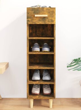 VidaXL Schoenenkast 30x35x105 cm bewerkt hout gerookt eikenkleurig