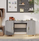 VidaXL Bureau 140x50x75 cm bewerkt hout grijs sonoma eikenkleurig